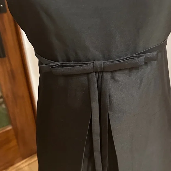 Kate Spade Silk Black Midi Dress with cowl neck and Bow waist detail - Picture 5 of 13